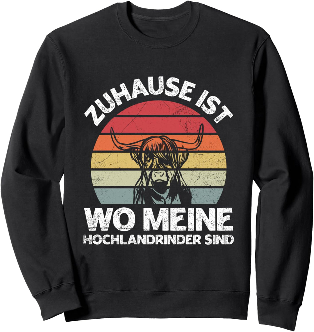 Zuhause Ist Wo Meine Hochlandrinder Sind Landwirt Kuh Sweatshirt