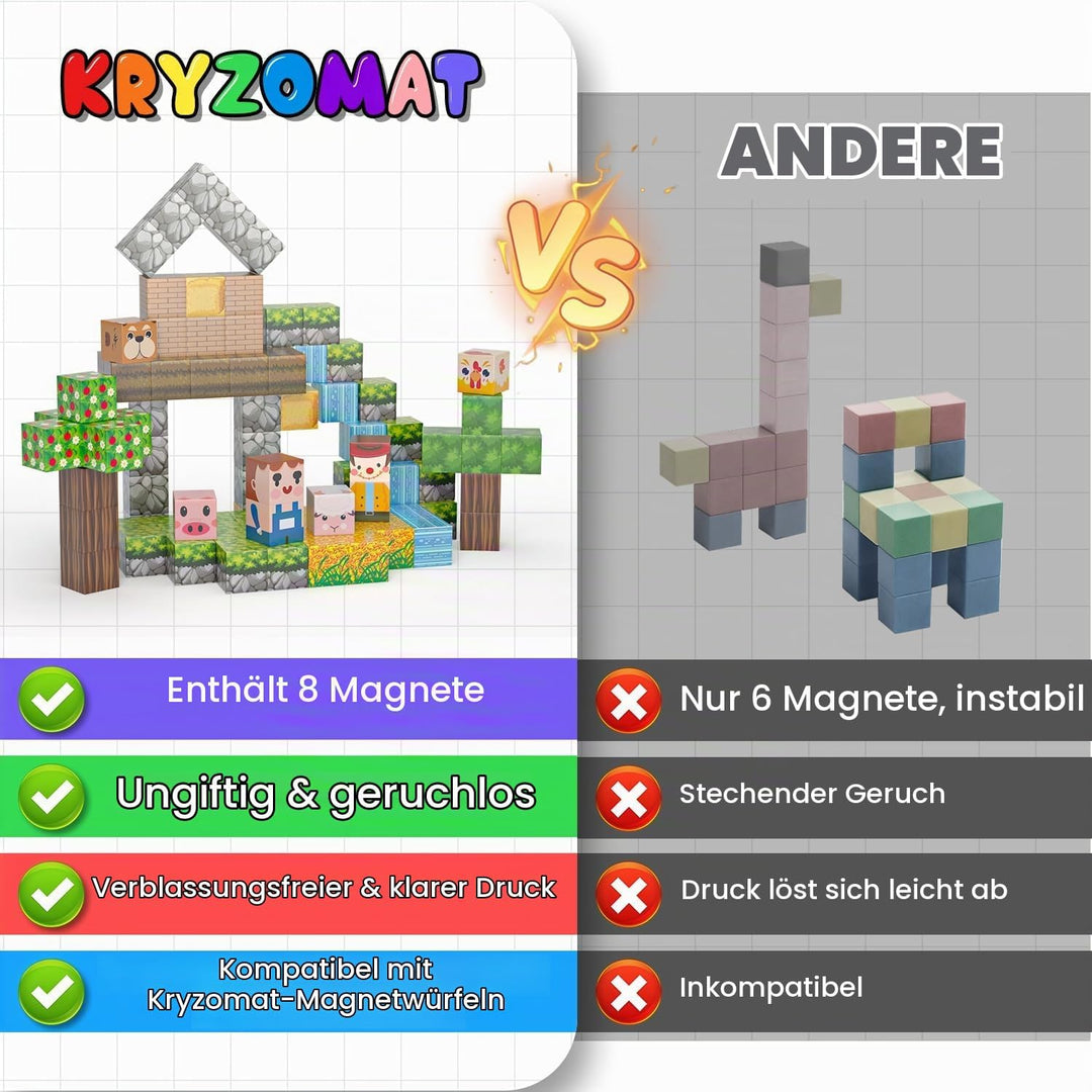 Magnetische Bausteine, Magnetbausteine 100PCS, Spielzeugsets für Kinder Jungen Mädchen, Magnetic Blo