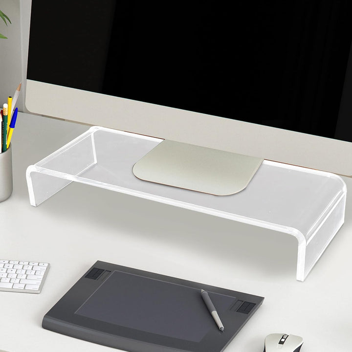 HOMCOM Monitorständer Bildschirmständer für Laptop Computer Notebook PC ergonomisch Acryl Transparen