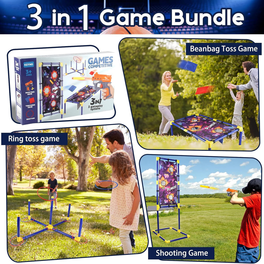 JOYBOY Spielzeug für Kinder, Spielzeug ab 6 7 8 9 10 11 12 Jahre, 3 in 1 Cornhole & Schiessspiele &