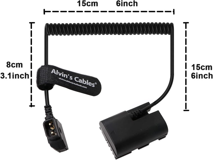 Alvin's Cables Lanparte LP E6 Dummy Akku für D-Tap Spiral Kabel für Canon 5D Mark II 7D 60D
