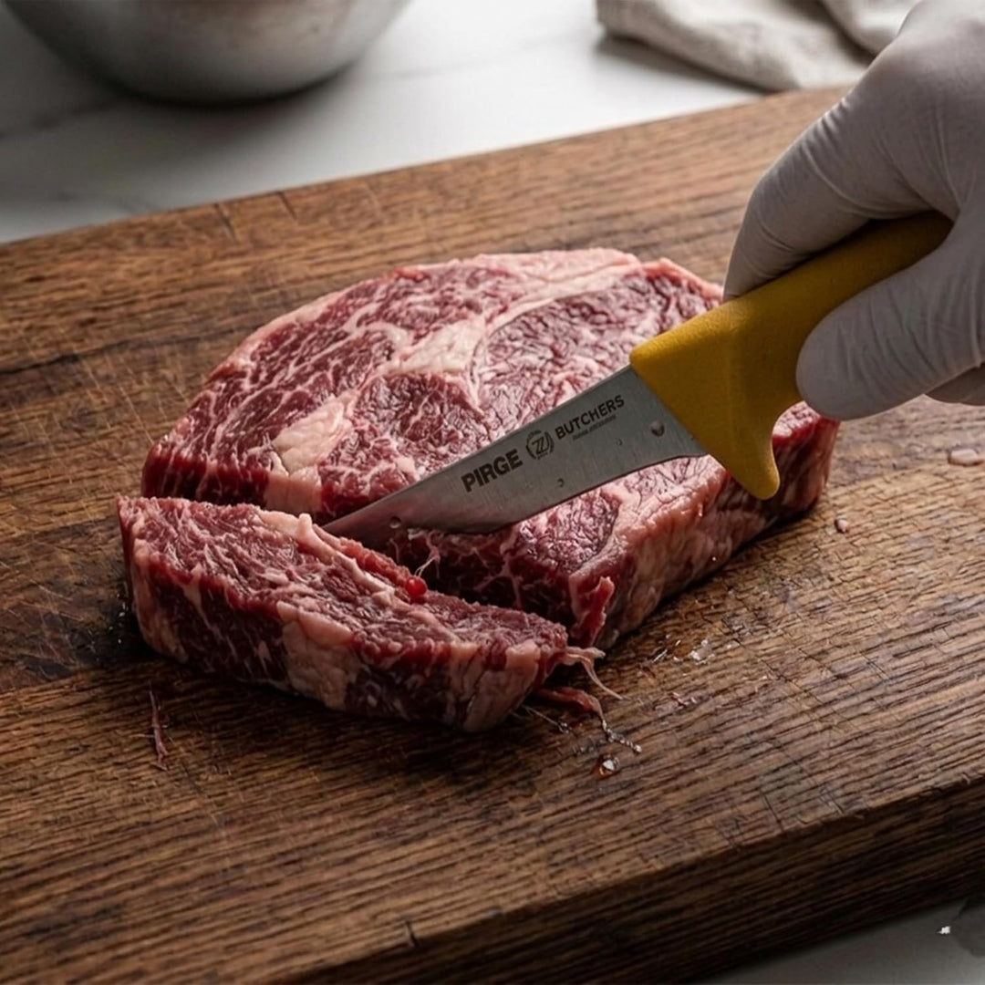 Pirge Butcher's Made in Germany Profi Ausbeinmesser Gelb 12 cm - Metzgermesser - Fleischermesser - S