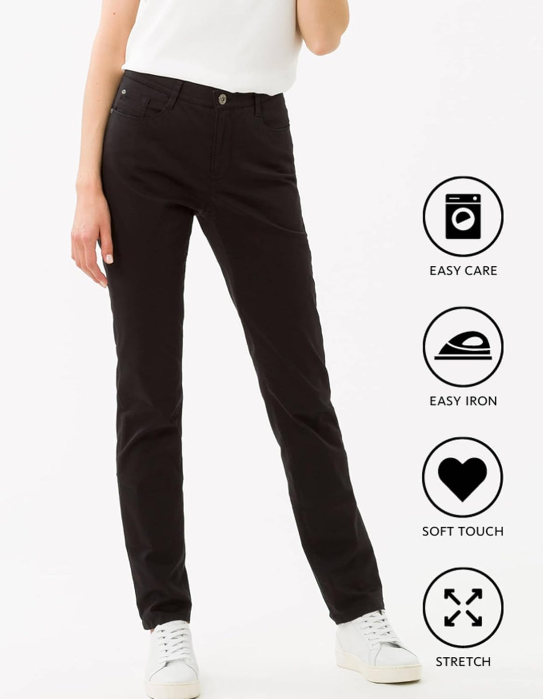 BRAX Feel Good Feel Good Damen Hose Carola – Straight Leg, Stretch, normaler Bund – Baumwolle, Baumw