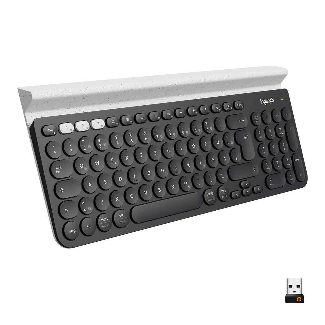 LOGITECH K780 Multi-Device Wireless Keyboard - Nordisches Layout Grau/Weiss K780 Multi-Device, Grau/