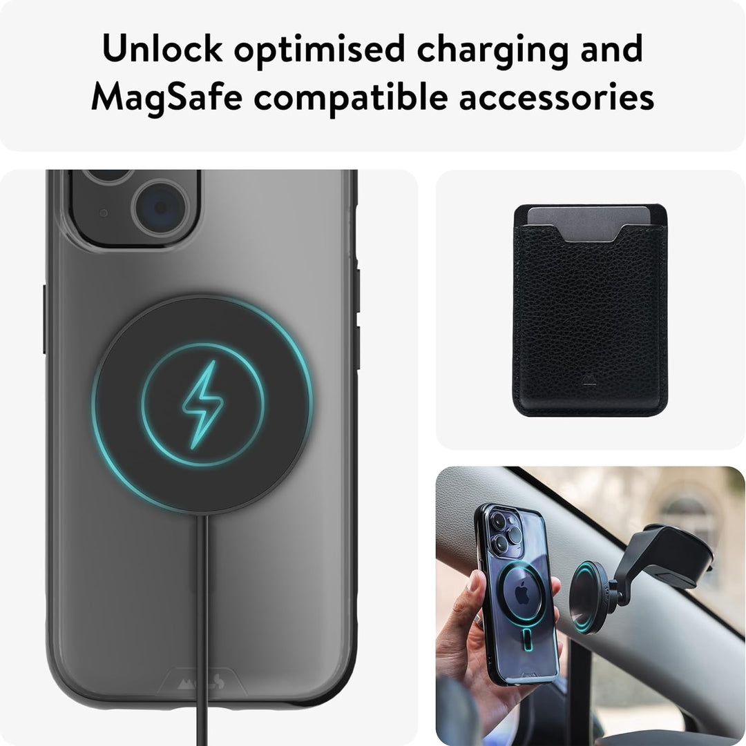 Mous Hülle für iPhone 15 Plus MagSafe Kompatibel Case Durchsichtig - Clarity 2.0 - Handyhülle iPhone