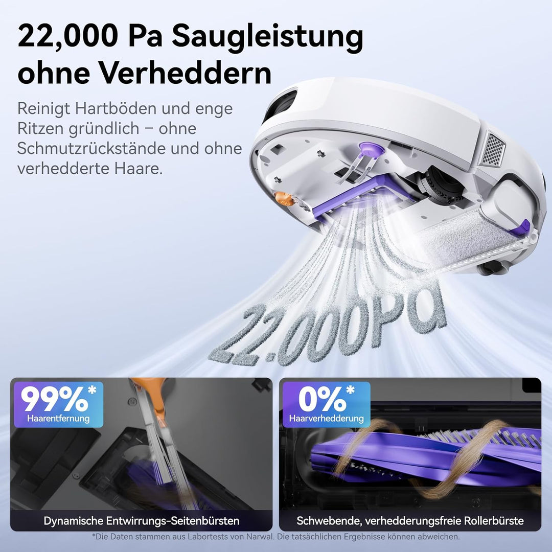 NARWAL Flow Saugroboter mit Wischfunktion, FlowWash-Moppsystem mit Echtzeit-Selbstreinigung, 22.000