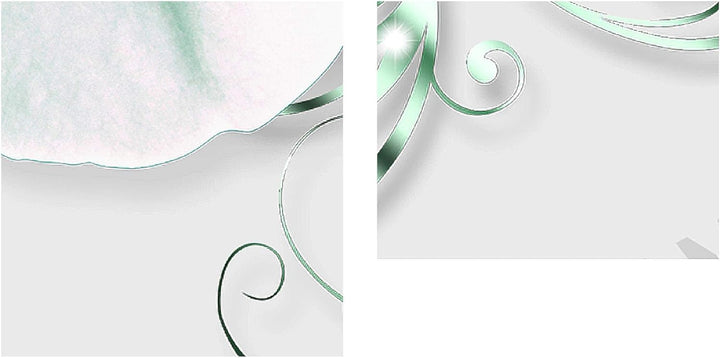 Runa Art Wandbild XXL Blumen Orchidee Wohnzimmer Schlafzimmer 200 x 80 cm Grau Grün 5 Teilig - Made