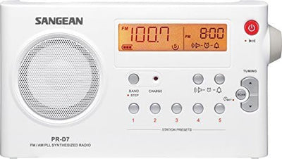 Sangean PR-D7 tragbares Radio (UKW/MW-Tuner, Kopfhöreranschluss, Weckfunktion, Netz/Batteriebetrieb)