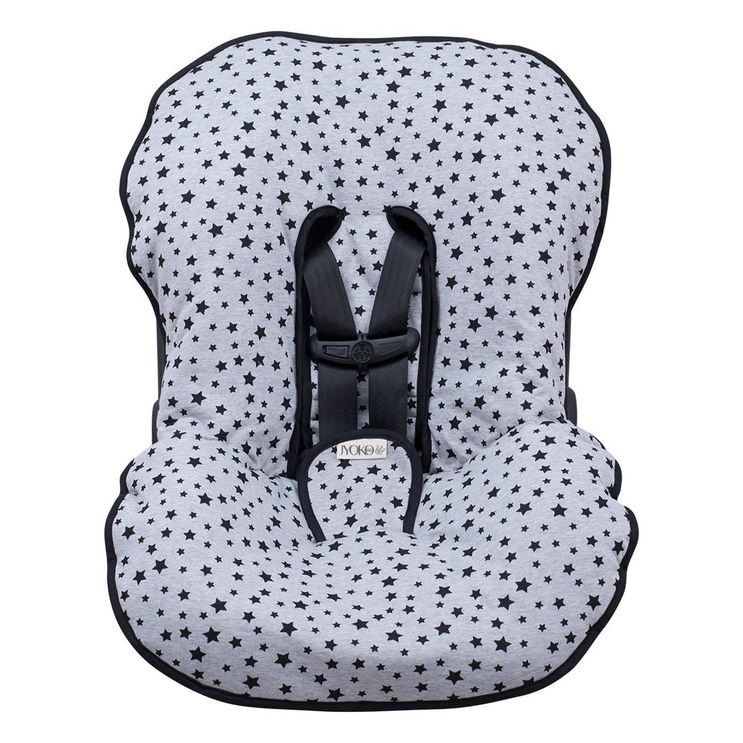 JYOKO Kids Abdecken Gepolsterte Universal für Babyschale (Black Star) Grau, Grau