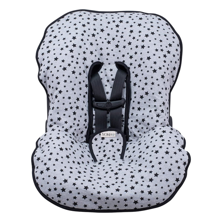 JYOKO Kids Abdecken Gepolsterte Universal für Babyschale (Black Star) Grau, Grau