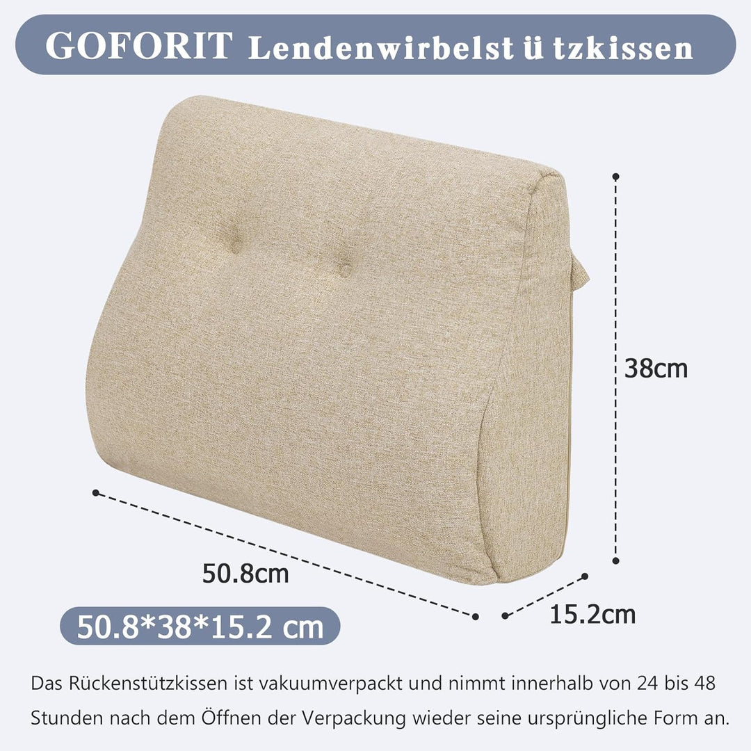 GOFORIT Ergonomisches Rückenkissen für Sofa &amp; Sessel - Zweilagiges Memory-Schaum Lendenkissen mit fe