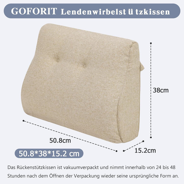 GOFORIT Ergonomisches Rückenkissen für Sofa &amp; Sessel - Zweilagiges Memory-Schaum Lendenkissen mit fe