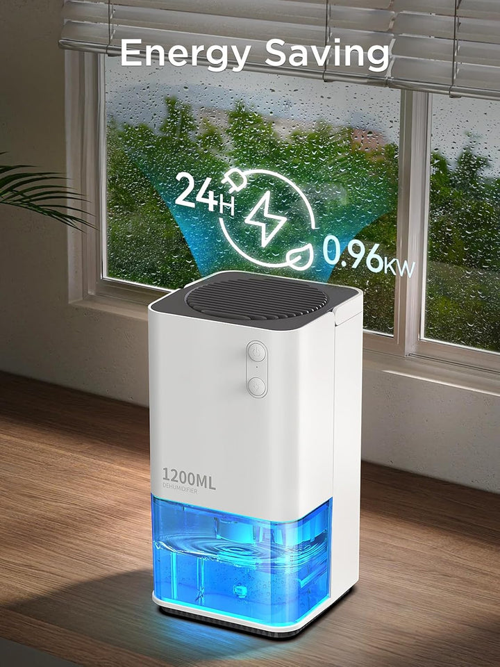 Luftentfeuchter Elektrischer,EasyAcc® 1200ml Entfeuchter Klein Leise Tragbarer Mini Raumentfeuchter