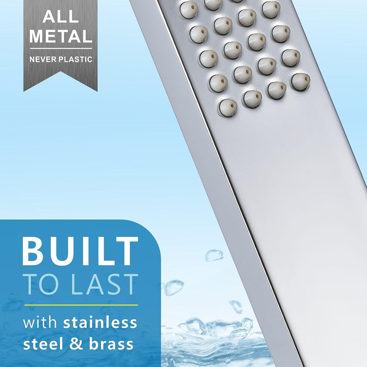 Handbrause Komplett aus Metall, Hochdruck-Duschköpfe von Voolan, Einfache Handbrause aus Chrom mit T