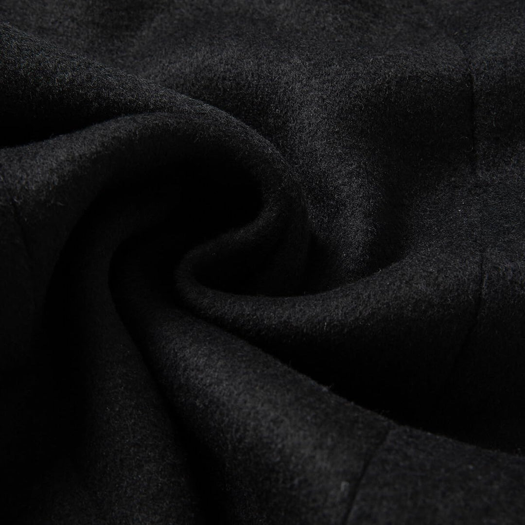 Sliktaa Herren Wollmantel dicker Trenchcoat mittlerer Länge Mantel Kerbe Kragen warmer Mantel Herren