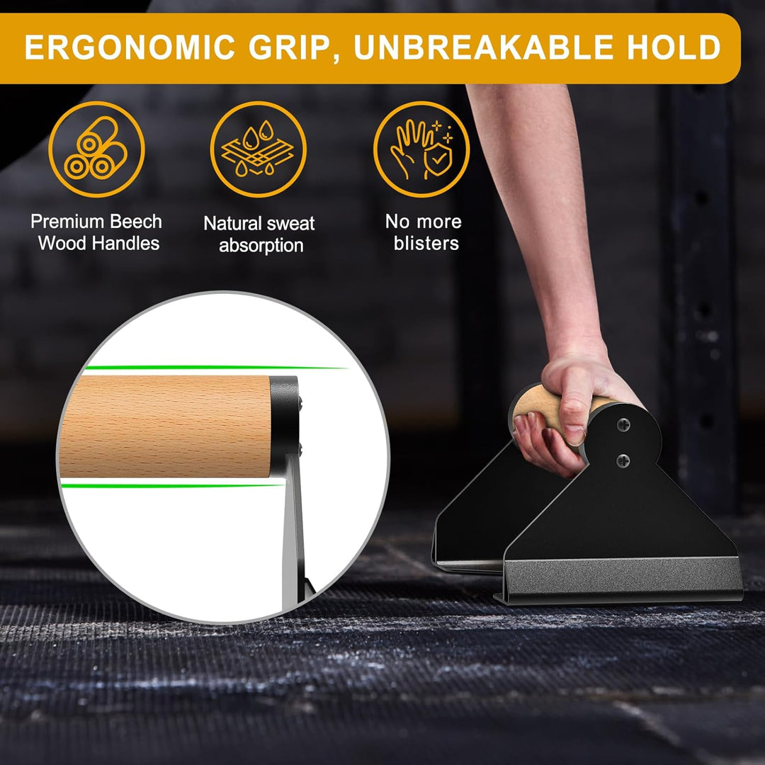 Kipika Liegestützstangen, Liegestütz-Ständer, ergonomische Holzgriffe, rutschfeste Gummiunterlage, P