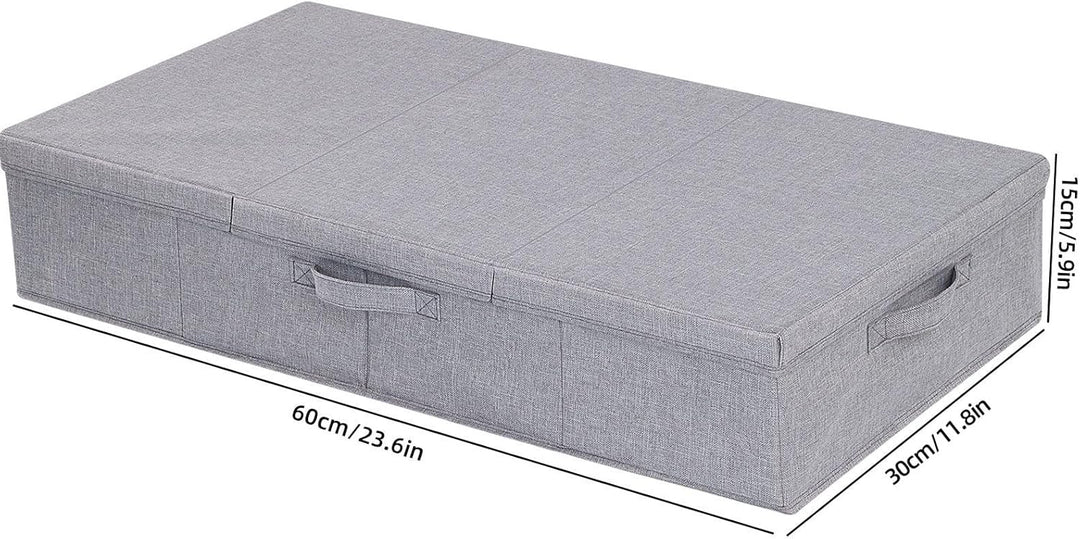 2 Stück Unterbettkommoden, Aufbewahrungsbox mit Deckel, Faltbare Aufbewahrungstasche, Stoffboxen Auf