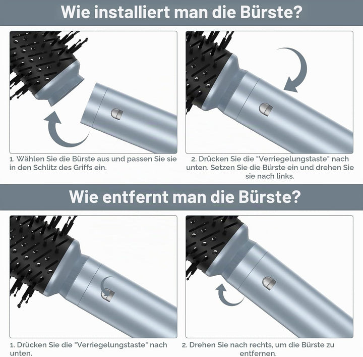 Airstyler 6 in 1,1400w Professioneller Hairstyler, Multifunktionaler Haartrockner, Luft Lockenstab,