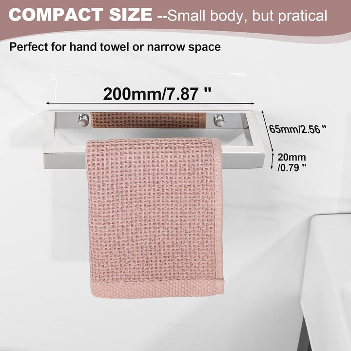 SAYAYO Handtuchhalter Ohne Bohren 20CM Handtuchstange Ohne Bohren Selbstklebend oder Zum Bohren Poli