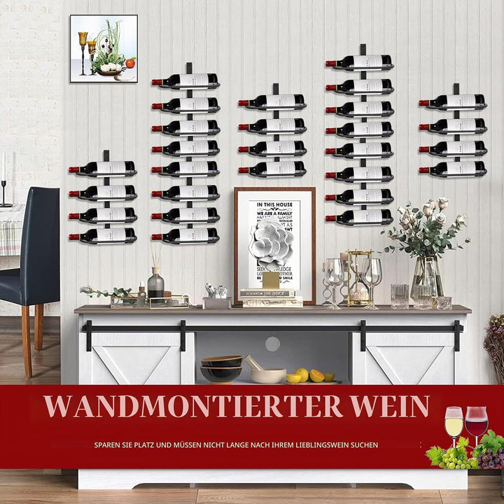 KHayRovies Weinregal Wand Metall, Weinflaschenhalter zur Wandmontage, Weinhalter für 8 Flaschen, Fla