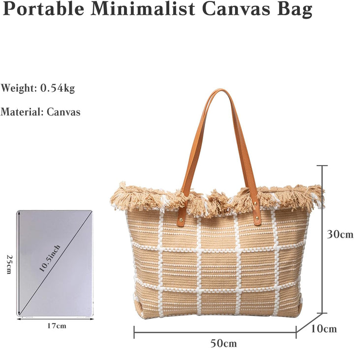 CORIOS Damen Canvas Handtasche Sommer Strand Tasche Grosse Schultertasche Böhmische Tote Beutel Bunt