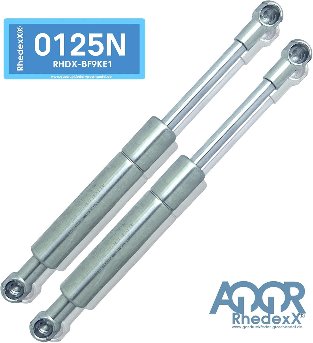 2x RhedexX® Gasdruckfeder Ersatz für KESSEBÖHMER LIFT-O-MAT 195mm 125N Edelstahl V4A 316L (125 N - E