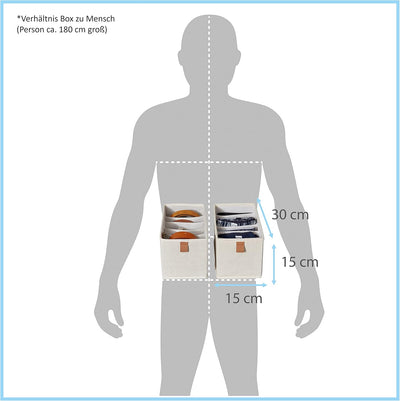 LOVE IT STORE IT Premium Schrank Organizer 2-teilig - Schubladen Ordnungssystem aus Stoff - Verstärk