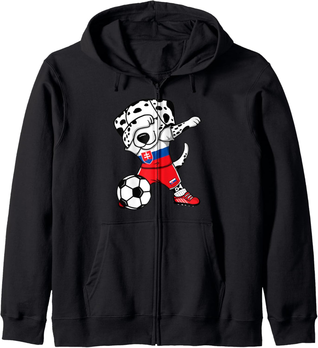 Dabbing Dalmatiner Hund Slowakei Fussball Slowakische Flagge Kapuzenjacke