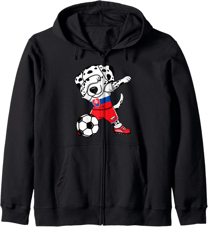 Dabbing Dalmatiner Hund Slowakei Fussball Slowakische Flagge Kapuzenjacke