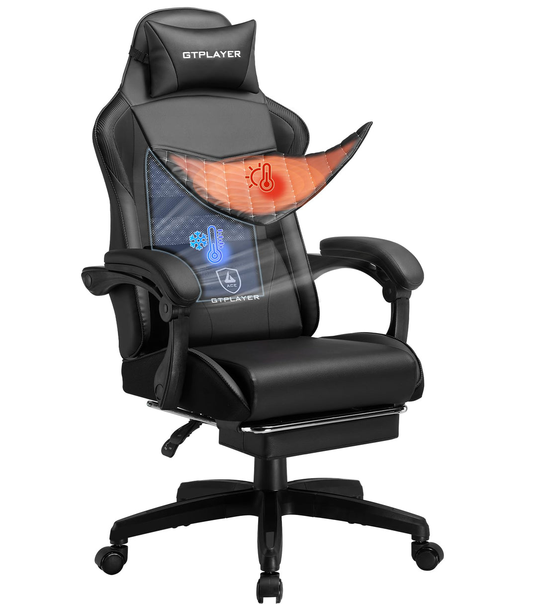 GTPLAYER Gaming Stuhl, Gaming Chair, Ergonomischer Höhenverstellbarer Bürostuhl, Zweckmässig für Win