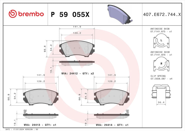 BREMBO P 59 055X Bremse