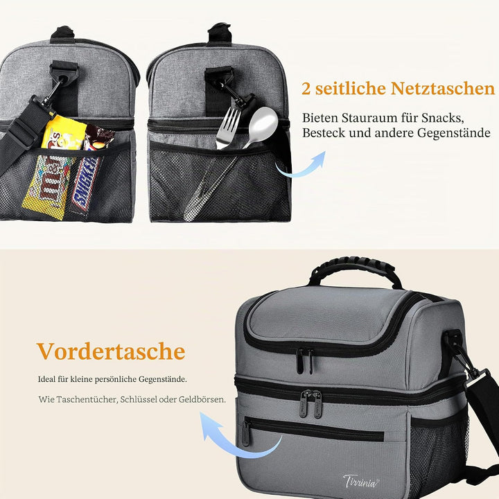 Kato Tirrinia Faltbar Gross Kühltasche 13L(22Dosen), Doppellagige Isoliertasche Lunchtasche Picknick
