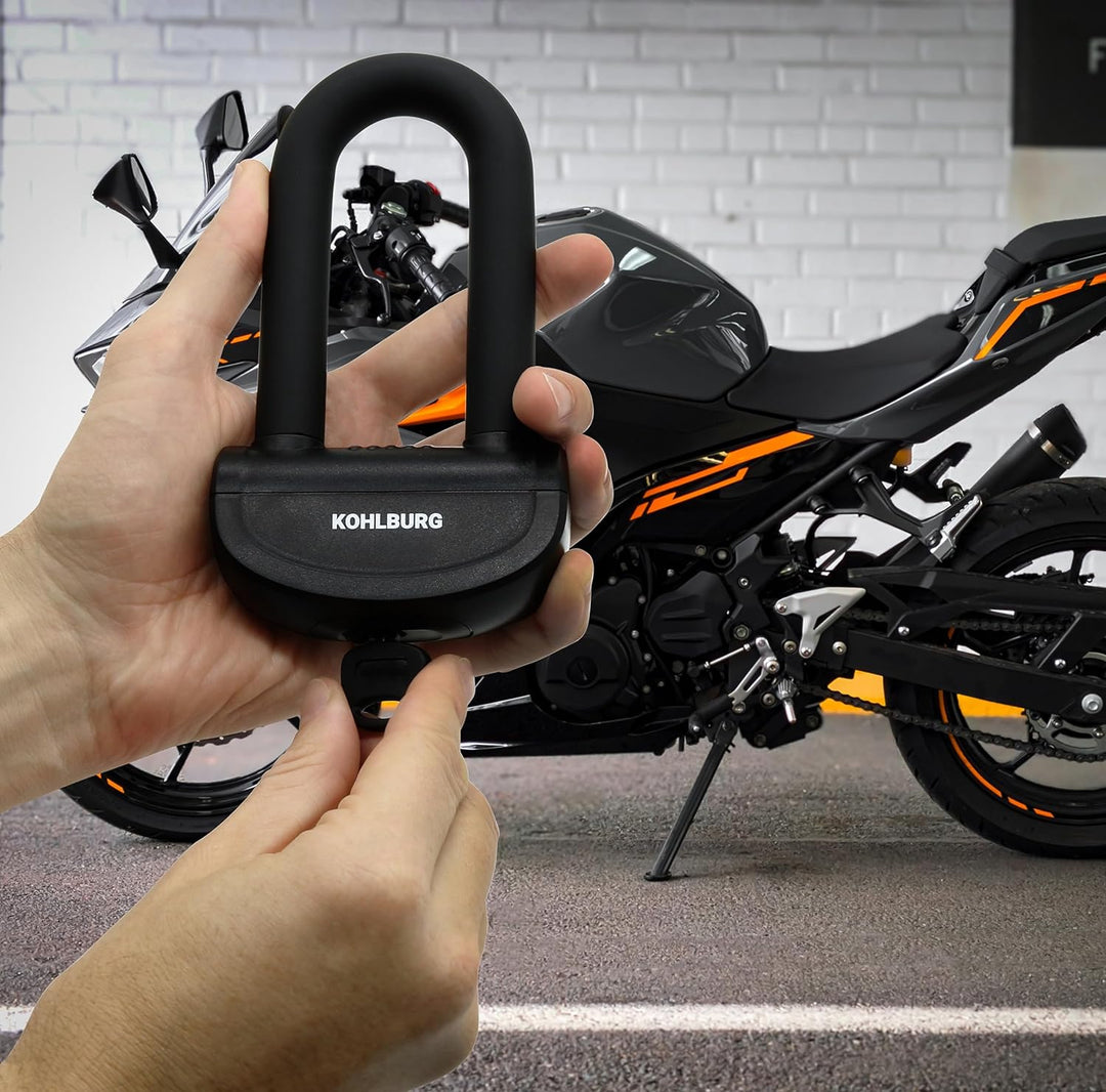 KOHLBURG sicheres Motorradschloss - Bremsscheibenschloss mit höchster Sicherheitsstufe 10plus von 10