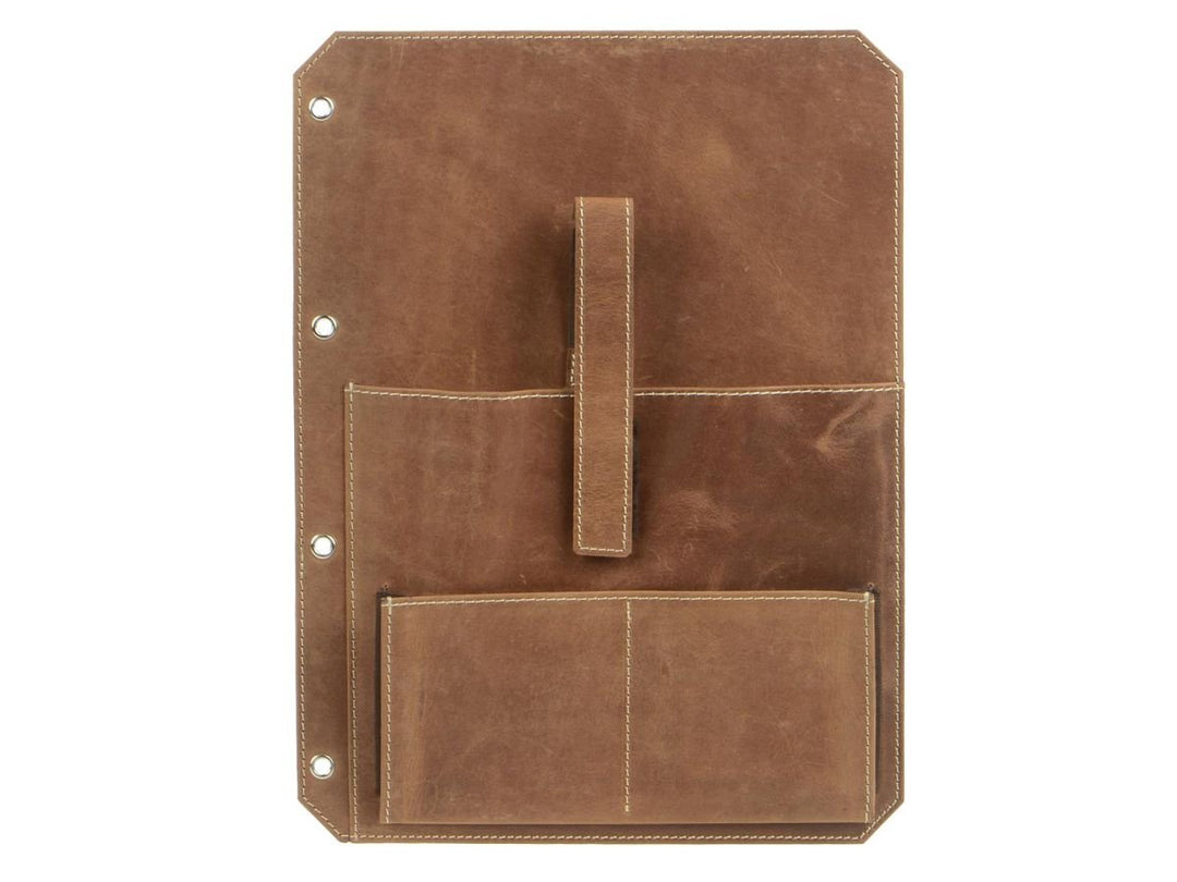 Einleger mit Tabletfach für Konferenzmappe Ringbuchmappe Leder naturbraun Hunter