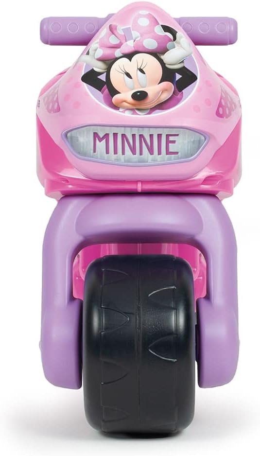 INJUSA - Moto Laufrad Minnie Mouse Twin Dessert, für Kinder von 18 bis 36 Monate, permanente Dekorat