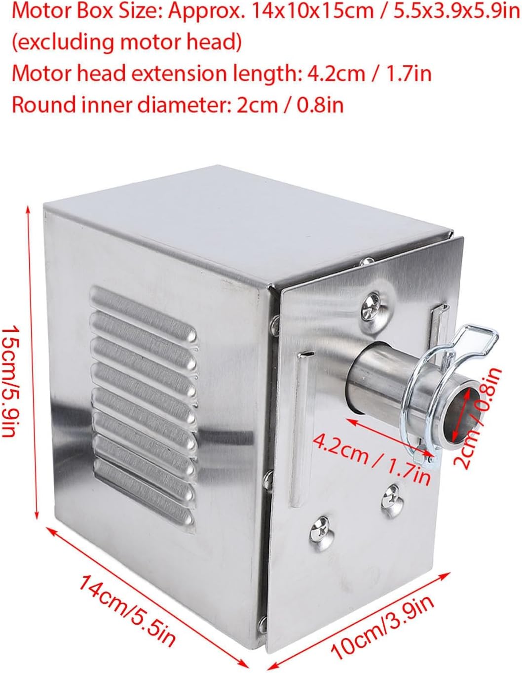 Fockety Grill-Rotisserie-Motor, 45 W, Edelstahl, Universeller Elektrischer Rotisserie-Spiessmotor, 2
