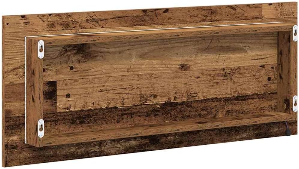 vidaXL Spiegel Wandmontiert Altholz 90 x 8,5 x 37 cm Holzwerkstoff, Moderne rechteckige Wandspiegel,