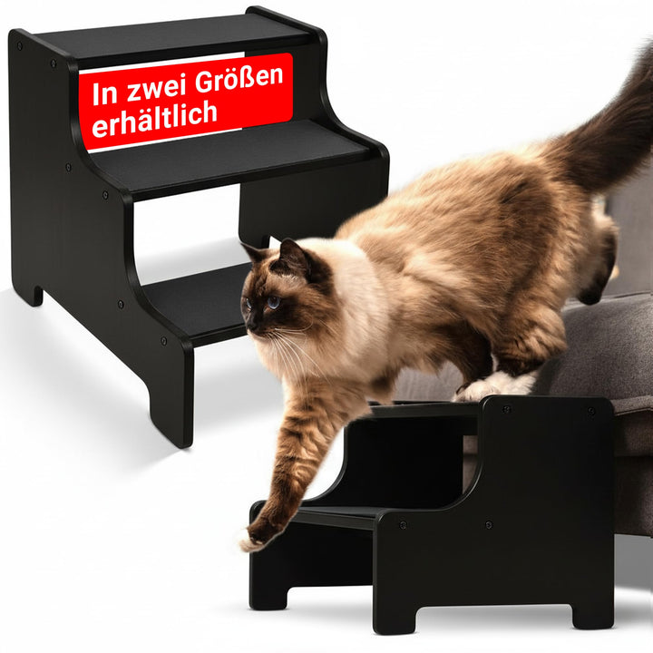 AMAZINGs Haustiertreppe für kleine, mittlere und schwere Hunde, Katzen. 2 Stufen | Hundetreppe + Kat