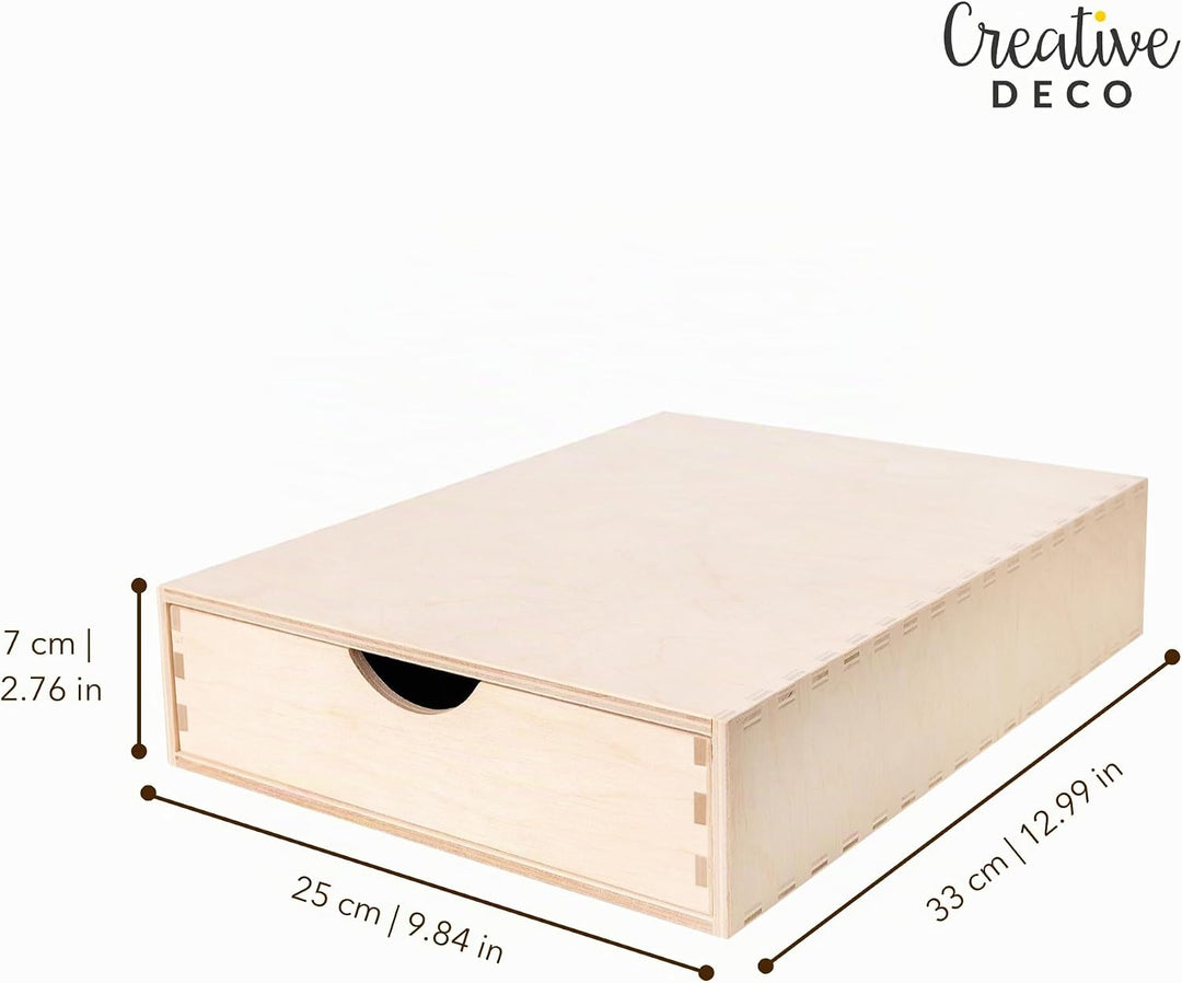 Creative Deco Schubladenbox Schubladenelement | 1 Schublade | 33 x 25 x 7 cm (+/- 1 cm) | Mini-Kommo