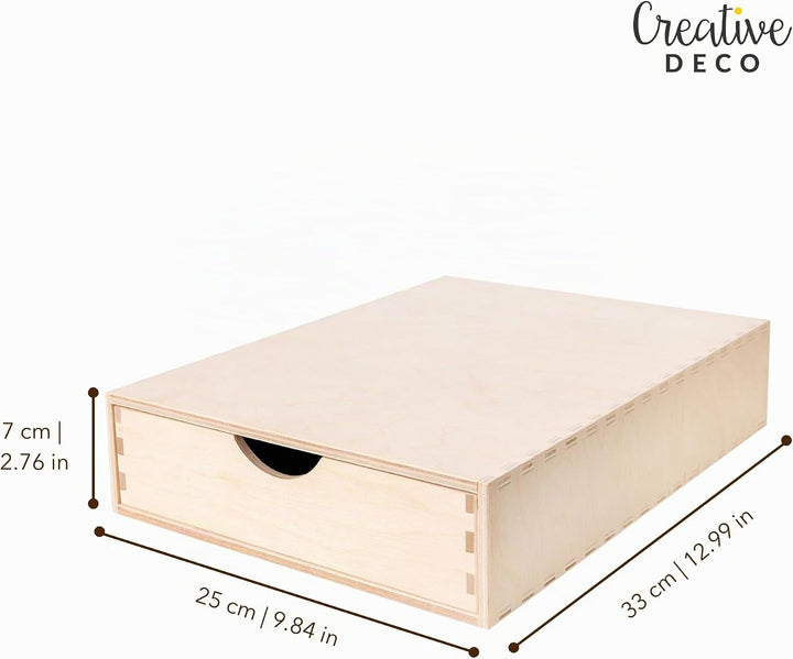 Creative Deco Schubladenbox Schubladenelement | 1 Schublade | 33 x 25 x 7 cm (+/- 1 cm) | Mini-Kommo