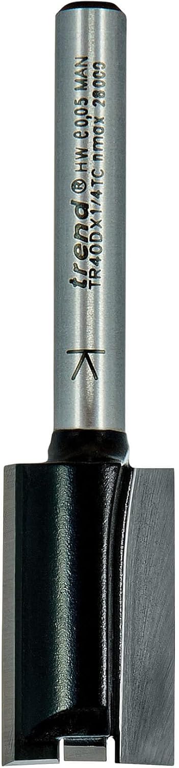 Trend Trade Zweischneidiger Fräser, 8 mm Schaft, 8 mm Schnittdurchmesser, 19 mm Schnittlänge, Hartme