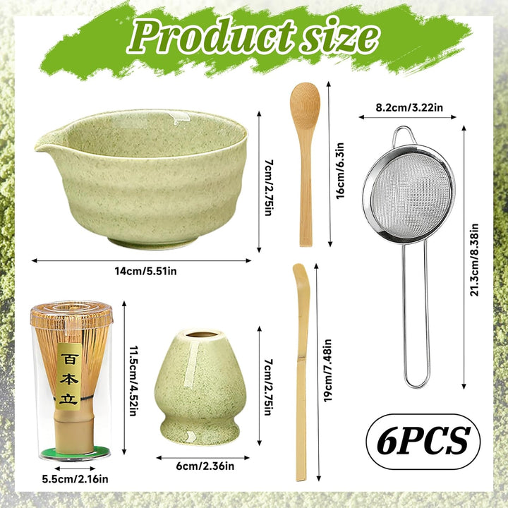 Matcha set, Japanisches Tee-Set, Matcha-Schale, Schaufel, Sieb, Matcha-Besenhalter, Matcha-Besenstän