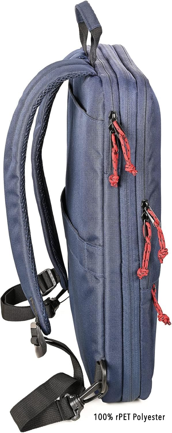 Troika Global Recycled Laptop-Rucksack aus recyceltem PET-Material in der Farbe Blau, Masse: 41cm x