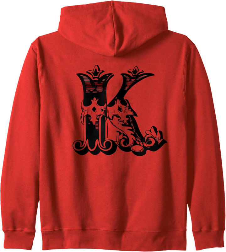 Buchstabe K KING QUEEN Partnerlook Paar Liebe Valentinstag Kapuzenjacke