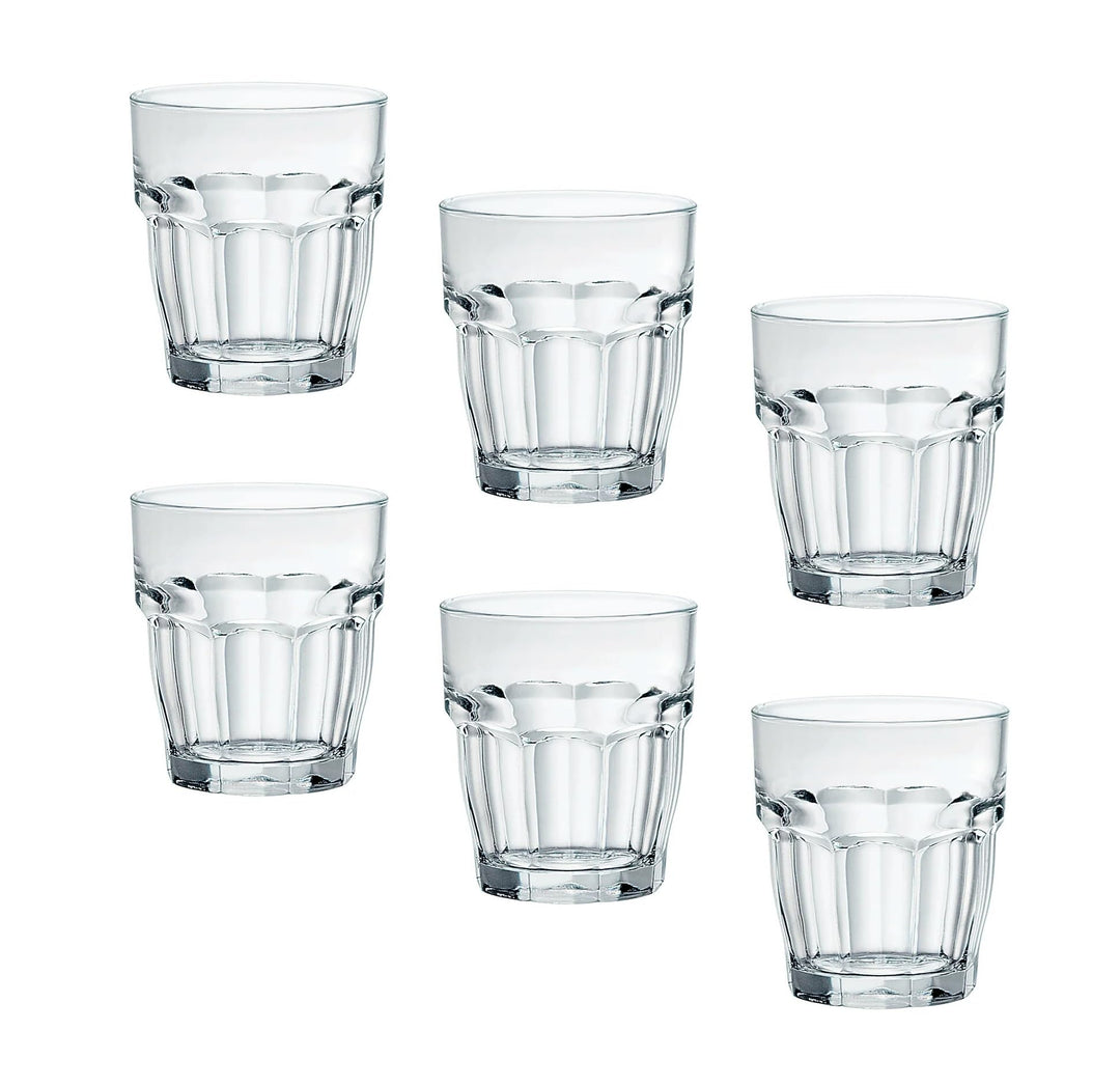 Bormioli Rocco Rock Bar Stapelbare Rocks Gläser, 6 Stück Glas für Eiswürfel, Glas für Eiswürfel