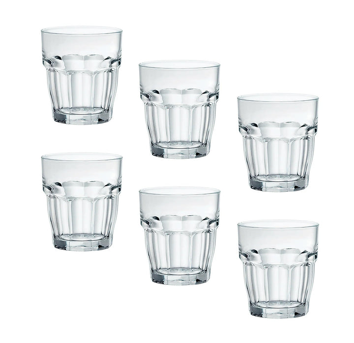 Bormioli Rocco Rock Bar Stapelbare Rocks Gläser, 6 Stück Glas für Eiswürfel, Glas für Eiswürfel
