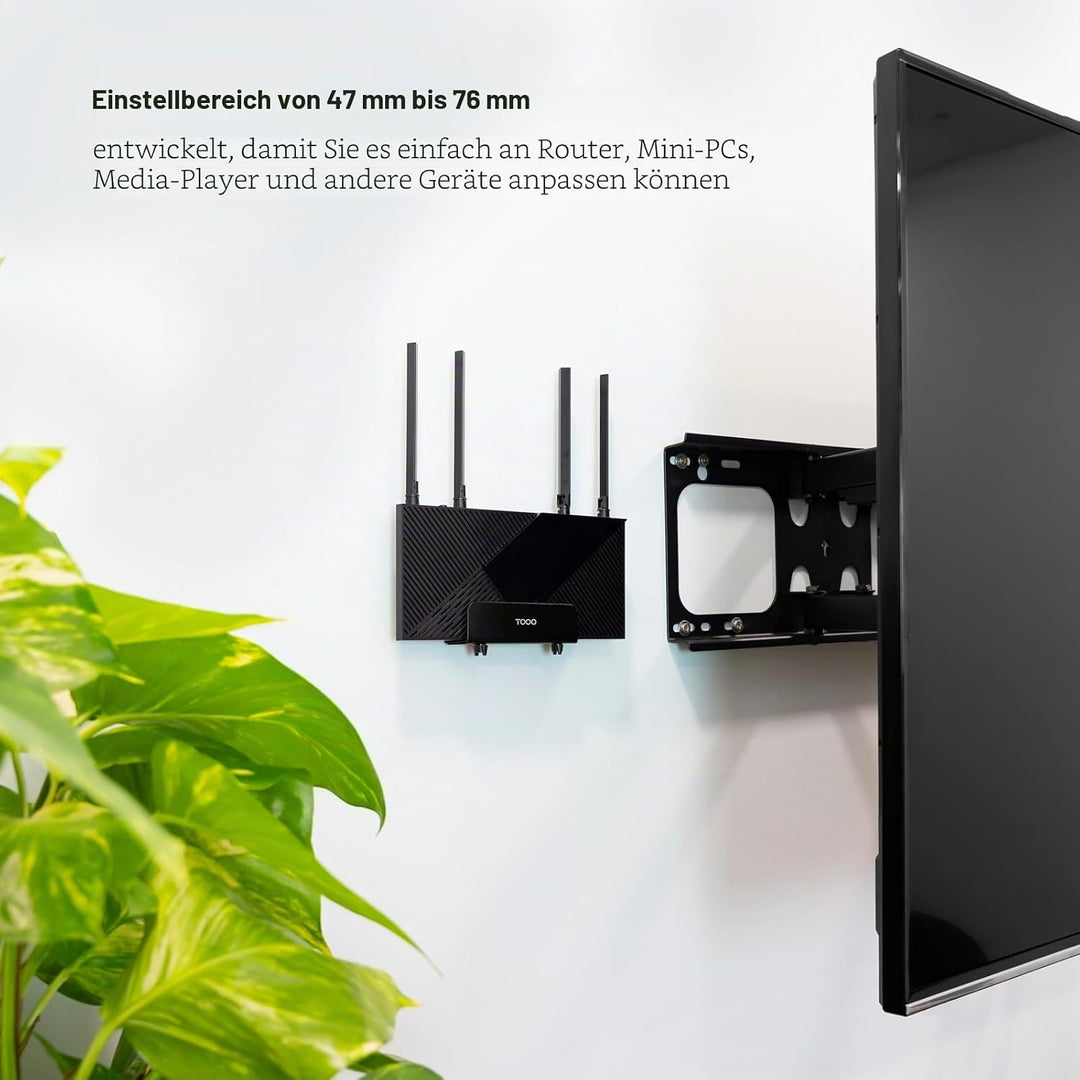 TOOQ TQMPM4776 - Universal-Wandhalterung für Media Player, Router, MiniPC, Farbe Schwarz