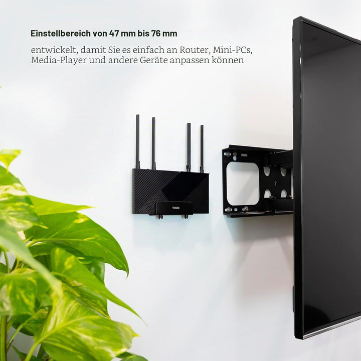 TOOQ TQMPM4776 - Universal-Wandhalterung für Media Player, Router, MiniPC, Farbe Schwarz