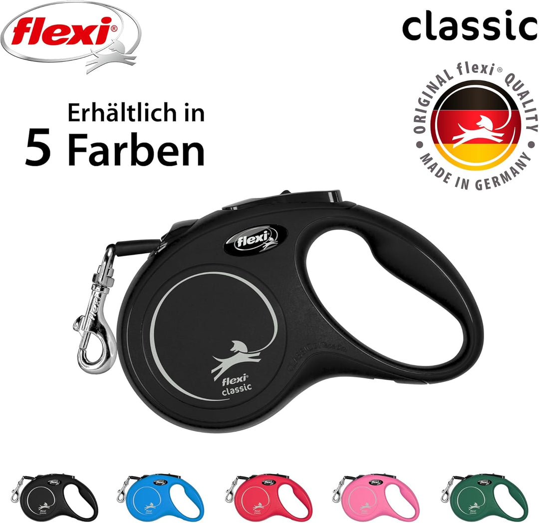 flexi® Classic S Gurt 5 m schwarz, Roll-Leine für Hunde bis 15 kg S: 5m (max. 15kg) Schwarz, S: 5m (