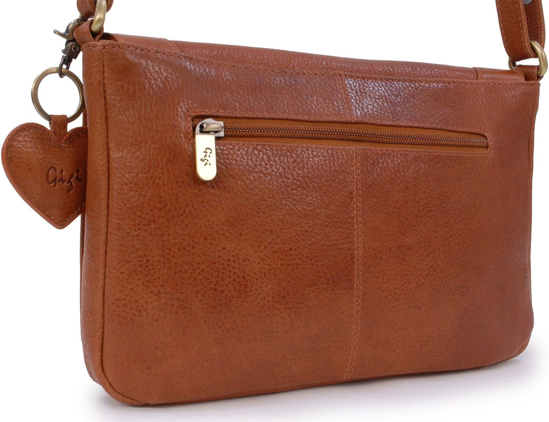 Gigi - Leder - Damenhandtasche/Umhängetasche - GIOVANNA 8948" Hellbraun, Hellbraun
